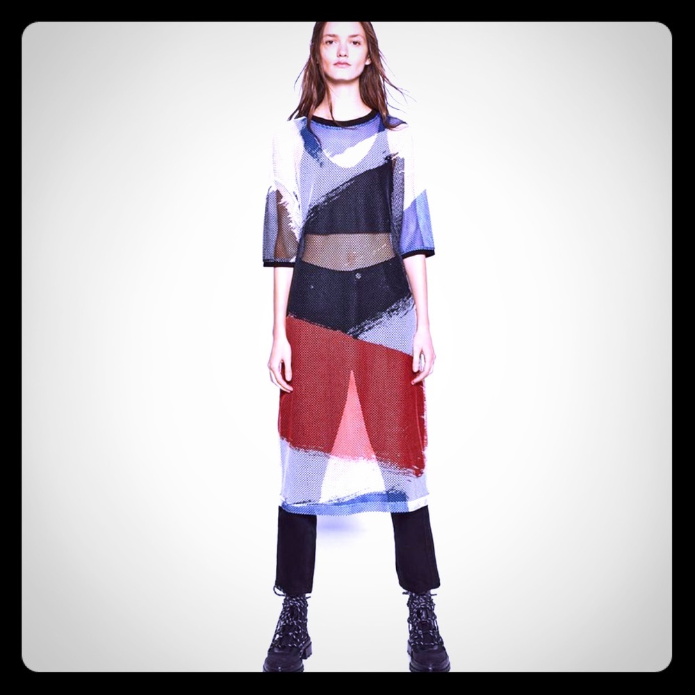 Zara printed mesh dress /tunic/coverup